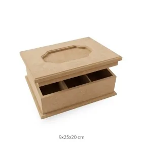 KU219 3 Bölmeli Çay Kutusu Ahşap Boyanabilir Obje